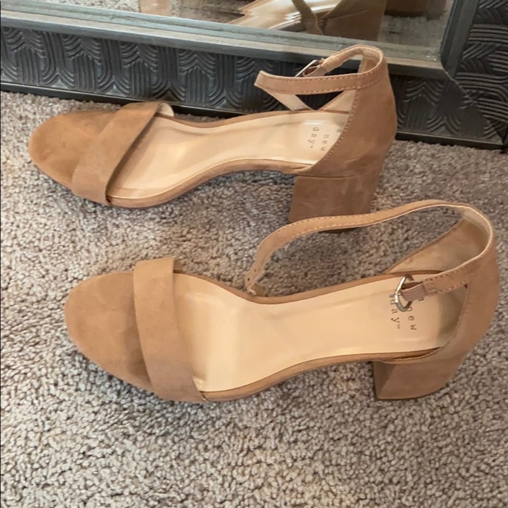 Nude block heels size 8